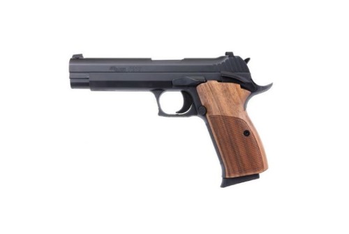 Sig Sauer P210 Standard 9mm Pistol, Black w/ Walnut Grips - 210A-9-B