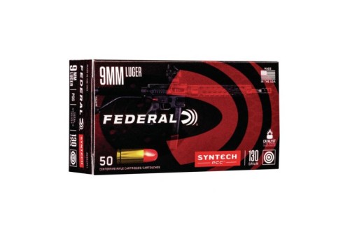 American Eagle Syntech Pistol Caliber Carbine 9mm 130 gr Syntech Jacket FN 50 Rounds Ammunition - AE9SJPC1