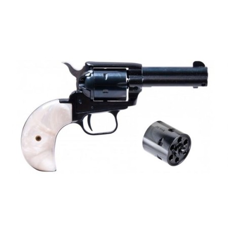 Heritage Rough Rider .22 LR/.22 Magnum Combo 3.75" 6 Round Revolver, Mother of Pearl Birds Head Grip