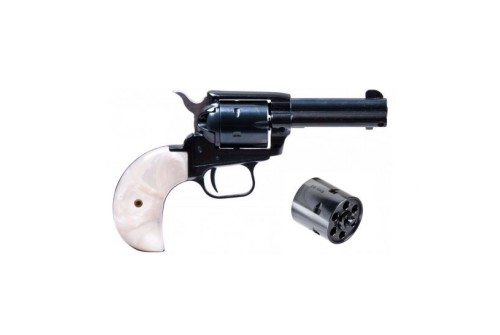 Heritage Rough Rider .22 LR/.22 Magnum Combo 3.75" 6 Round Revolver, Mother of Pearl Birds Head Grip