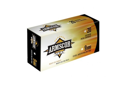 Armscor 9mm 124 Grain JHP 20 Rounds Ammunition - FAC9-7N