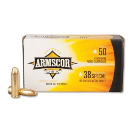 Armscor 38 Special 158 gr FMJ 50 Rounds Ammunition - FAC38-17N