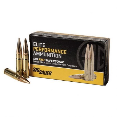 Sig Sauer Elite Ball 125 gr FMJ .300 Blackout Ammo, 20/box - E300B1-20