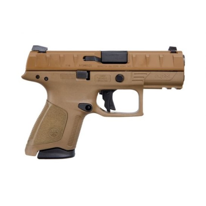 Beretta Usa Jaxc92105 Apx Compact 9Mm Luger 3.70" 13+1 Flat Dark Earth Interchangeable Backstrap Grip