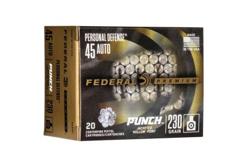 Federal Punch 230 gr JHP .45 Auto Ammo, 20/pack - PD45P1