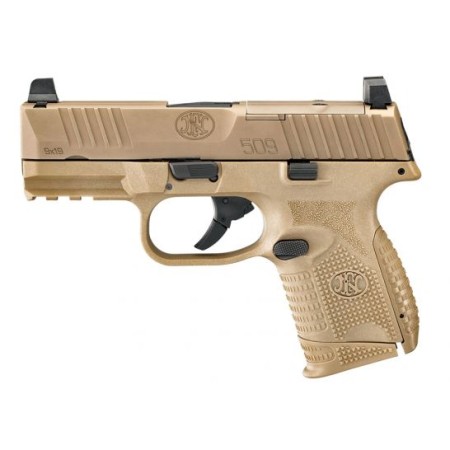 FN 509 Compact MRD 9mm 15rd 3.7" Pistol, FDE - 66-100574