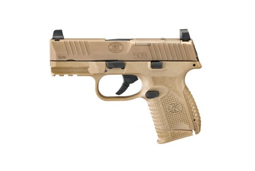 FN 509 Compact MRD 9mm 15rd 3.7" Pistol, FDE - 66-100574