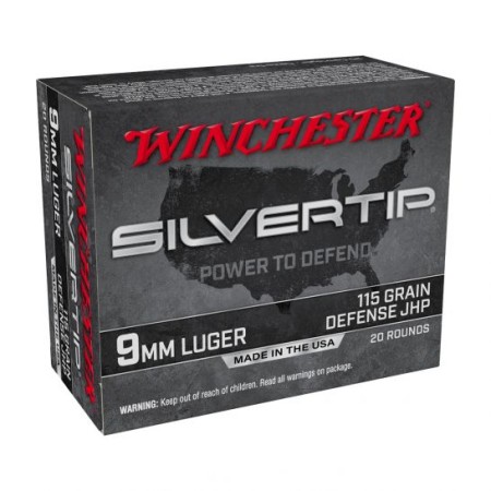 Winchester 9MM 115gr Silver Tip HP, 20rd Ammunition - W9MMST