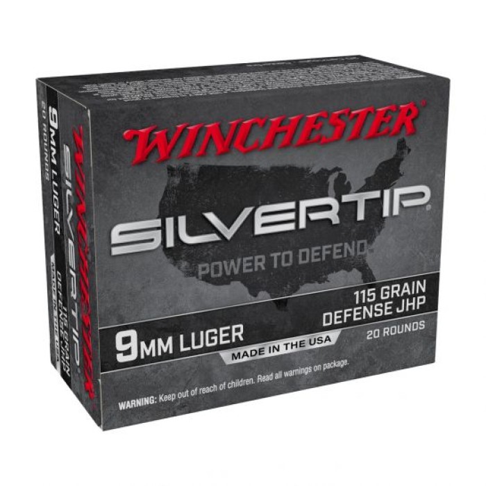 Winchester 9MM 115gr Silver Tip HP, 20rd Ammunition - W9MMST