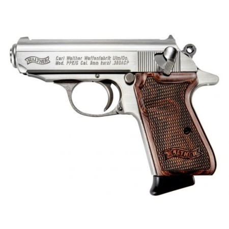 Walther PPK/S Stainless .380 ACP 3.35" Barrel 7-Rounds Walnut Grips