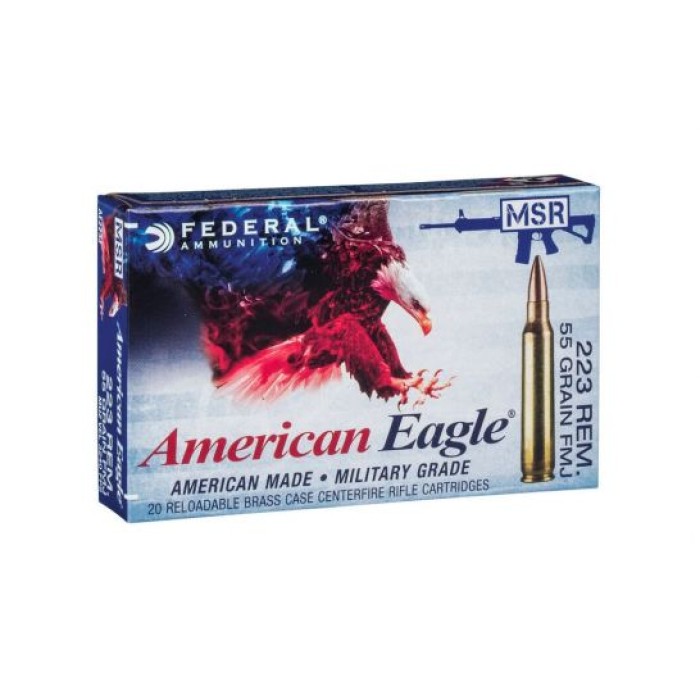 American Eagle 223 55gr FMJ Ammunition 20rds - AE223M