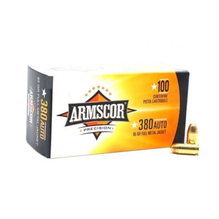 Armscor 50315 Pistol Value Pack 380 ACP 95 gr Full Metal Jacket (FMJ) 100rds/Bx