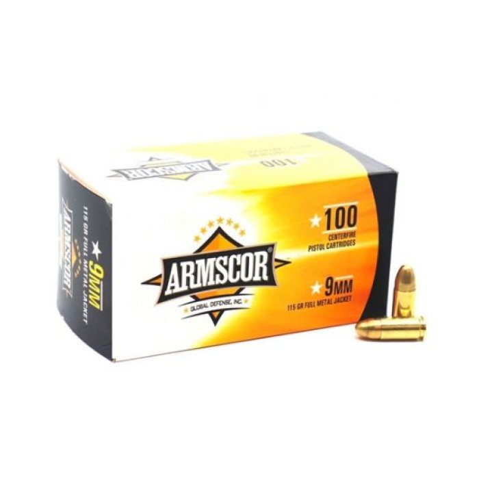 Armscor 9mm 115gr FMJ Ammunition 100 Rounds - 50444