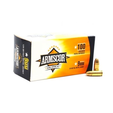 Armscor 9mm 124gr FMJ Ammunition 100 Rounds - 50445