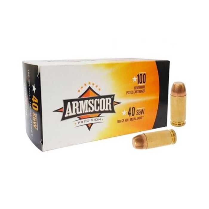 Armscor 40 S&W 180GR FMJ 100 Rounds - 50316