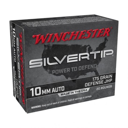 Winchester Silver Tip 175gr HP 10mm Ammo ,20rd - W10MMST