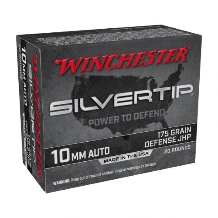 Winchester Silver Tip 175gr HP 10mm Ammo ,20rd - W10MMST