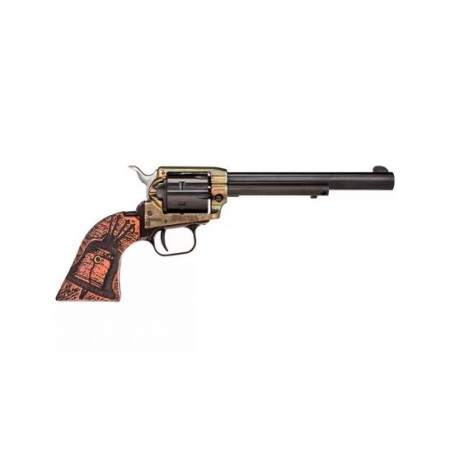 Heritage Rough Rider 6.5" .22LR Revolver, Wood Engraved Liberty Bell - RR22CH6WBRN18