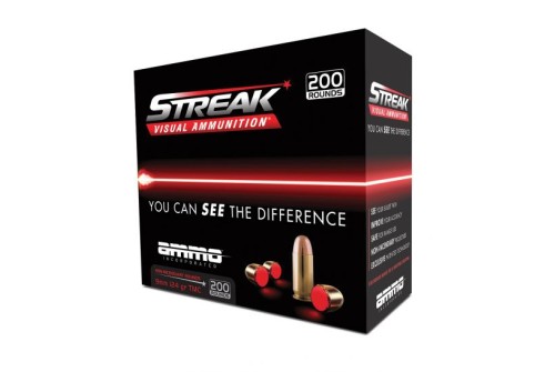 Ammo Inc STREAK 9mm 124 gr TMJ Ammo, 200/Box - 9124TMC-STRK-RED-200