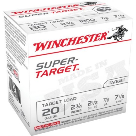 Winchester Super Target 20 GA #7.5-Shot 100-Rounds 2.75"