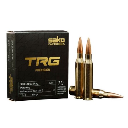 Sako TRG Precision .338 Lapua Mag 300gr Hollow Point Boat Tail Ammunition Case of 100 C644300FSB10X