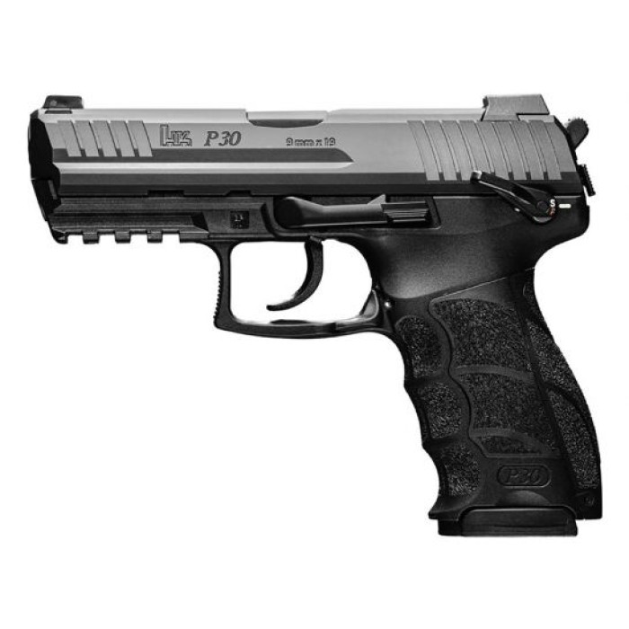 HK P30 V1 Light LEM 9mm, 3.85" Barrel, Manual Safety, 3-Dot Sights, Black, 10rd