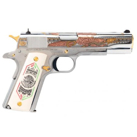 Colt Government 1911 Classic 5" 9rd .38 Super Pistol w/ Mexican Flag Theme - O1911C-SS38-BDM