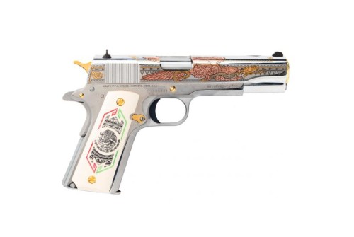 Colt Government 1911 Classic 5" 9rd .38 Super Pistol w/ Mexican Flag Theme - O1911C-SS38-BDM