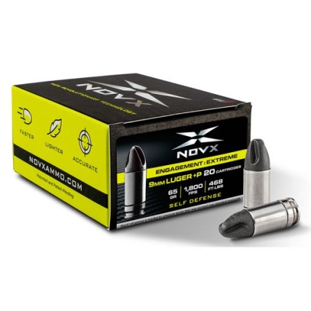 NOVX Engagement Extreme 65 gr 9mm Luger +P  Ammo, 20rds - 9EEPSS-20