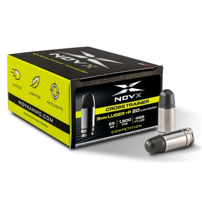 NOVX Cross Trainer Competition 65 gr 9mm Luger +P Ammo, 20rds - 9CTCPSS-20