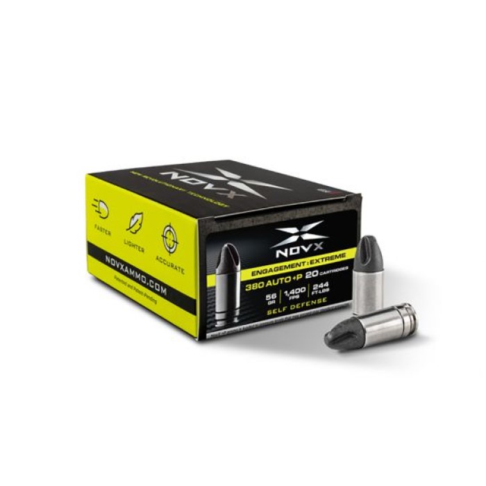 NOVX Engagement Extreme 56 gr .380 ACP +P  Ammo, 20rds - 380EEPSS-20