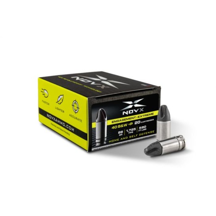 NOVX Engagement Extreme 88gr .40 S&W +P Ammo, 20rds - 40EEPSS-20