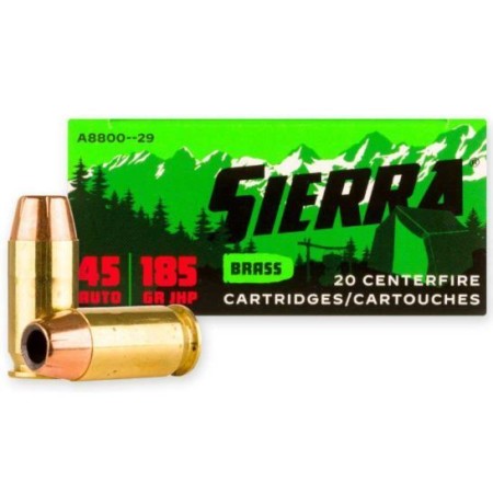 Sierra Sports Master 45 ACP Ammo 185 Grain JHP, 20rds - A8800--26