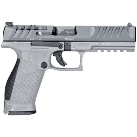 Walther Arms Walther Arms Pdp Full-Size, 9Mm, 5" Barrel, 3-Dot Sights, Optics Ready, Grey Slide, Grey Frame, 18-Rd, Ivs Exlusive 2858401GY