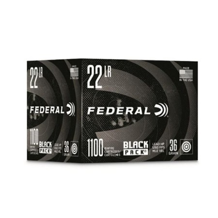 Federal Black Pack, .22LR, HP, 36 Grain, 1,100 Rounds