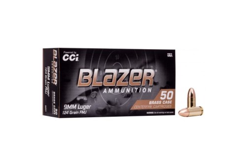 CCI Blazer Brass 9mm 124gr FMJ Ammunition 50rds - 5201