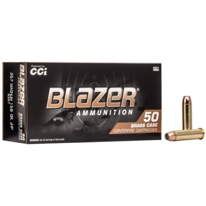 CCI Blazer Brass 357 Magnum 158gr JHP Ammunition 50rds - 5207