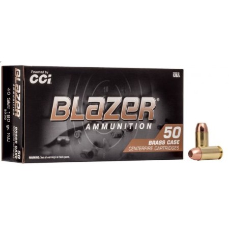 CCI Blazer Brass 40 S&W 180gr FMJ Ammunition 50rds - 5220