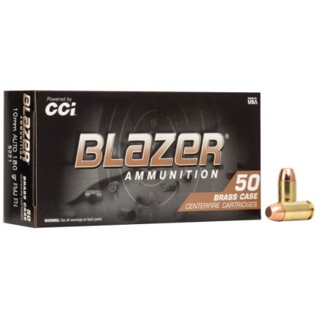 CCI Blazer Brass 180 gr FMJFN 10mm Ammo, 50/box - 5221