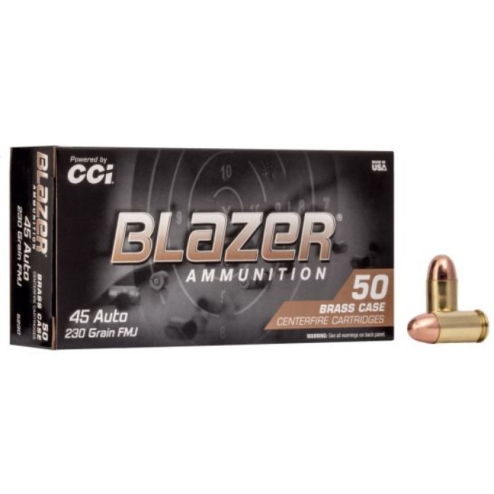 CCI Blazer Brass 45 Auto/ACP 230gr FMJ Ammunition 50rds - 5230