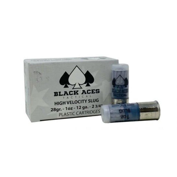 Black Aces Tactical 12 Gauge 1oz 2.75in Centerfire Shotgun Slug Ammunition, 10 Rounds, BATSLUG1650