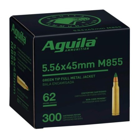 Aguila M855 Green Tip, 5.56x45mm NATO, FMJ, 62 Grain, 300 Rounds