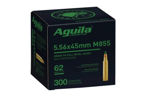 Aguila M855 Green Tip, 5.56x45mm NATO, FMJ, 62 Grain, 300 Rounds