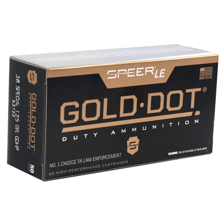 38 Special - 125 Grain JHP - Speer Gold Dot - 50 Rounds