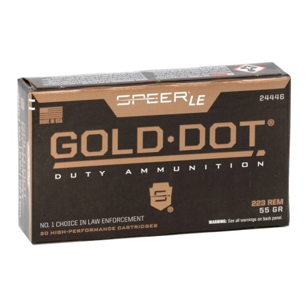 223 Rem - 55 Grain Gold Dot Soft Point - Speer Gold Dot - 20 Rounds