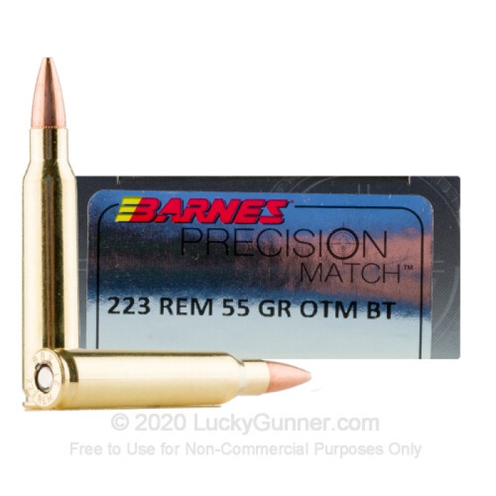 223 Rem - 55 Grain OTM BT - Barnes Precision Match - 20 Rounds