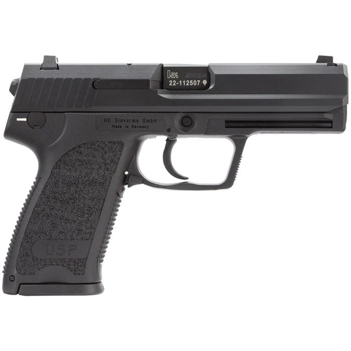 H&K USP V7LEM 40 S&W 4.25in Black Pistol - 10+1 Rounds