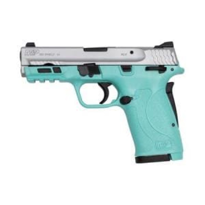 Smith & Wesson M&P Shield EZ .380 ACP, 3.6" Barrel, Robin Egg Blue, Silver Slide, 8rd