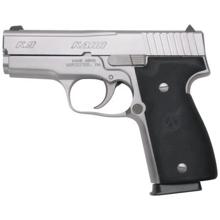 Kahr Arms K9093na K  9Mm Luger Caliber With 3.50" Barrel, 7+1 Capacity, Overall Matte Stainless Steel Finish, Serrated Slide, Textured Wraparound Black Polymer Grip & Truglo Night Sights