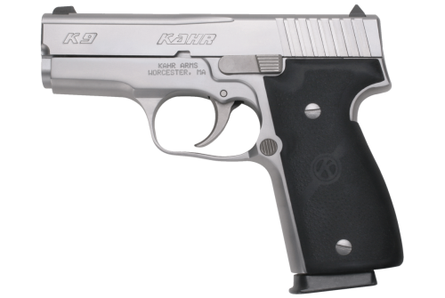 Kahr Arms K9093na K  9Mm Luger Caliber With 3.50" Barrel, 7+1 Capacity, Overall Matte Stainless Steel Finish, Serrated Slide, Textured Wraparound Black Polymer Grip & Truglo Night Sights